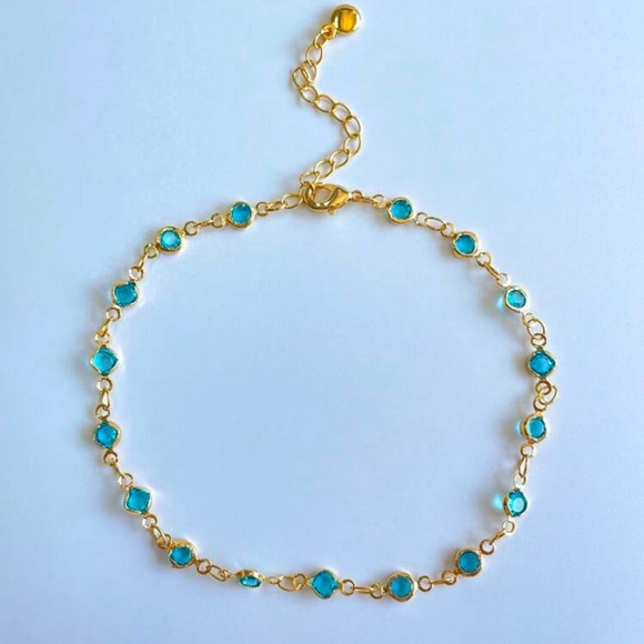 Anthropologie Jewelry - Elegant Gold and Blue anklet A1426